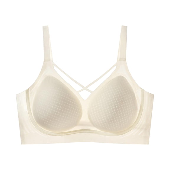 Besolor Womens Plus Size Bras No Underwire Seamless Full Coverage Supportive Breathable Comfy Everyday Bra(X-Large,White)