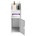 thumbnail image 2 of IVV Small Bathroom Storage Cabinet with Toilet Paper Holder Insert, Bathroom Stand for Small Space, White Single Door Slim Cabinet, 7.48"L x 8.66"W x 22.05"H, 2 of 7
