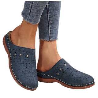 Sabots Compensés Naturalizer En Cuir Noir - Taille 7 US, Enfiler, Style Mules Confort