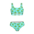 Kdxio Frogs And Aquatic Plants for Womens High Waisted Bikini Top