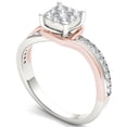 thumbnail image 2 of 1/2 Carat T.W. Diamond Pink Two-Tone Bypass Cluster 10kt White Gold Engagement Ring, 2 of 5