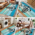 thumbnail image 5 of 3'x5' Area Rugs, Nautical Anchor Indoor Outdoor Area Rug for Living Room Bedroom, Retro Blue Brown Wooden Boards Farmhouse Washable Bathroom Rugs Kitchen Floor Carpet Mats Home Decor Aesthetic, 5 of 8