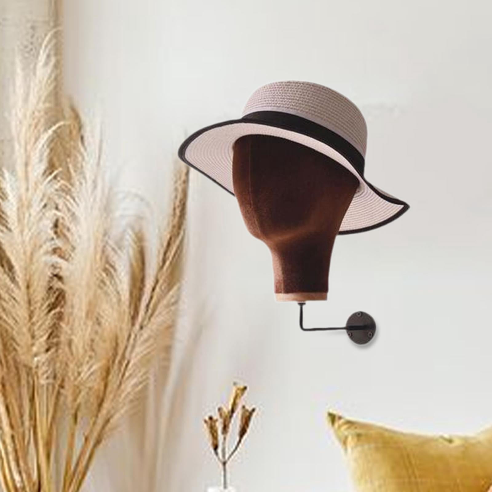Serenable Mannequin Head, Wall Mount Wig Stand Sturdy Wall Hat Rack, Fashion Lightweight Manikin Head Wig Holder for Home Shopping Mall Brown