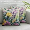 thumbnail image 3 of ONETECH Spring Lumbar Pillow Cover Multi-Colored-Flowers Butterfly Decorations Farmhouse Decorative White Cushion Case Decor for Home Sofa Couch, 3 of 5