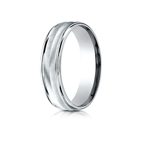 Benchmark� 14k Gold 6mm Comfort-fit Chevron Design High Polished Round Edge Carved Design Wedding Band Ring