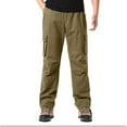thumbnail image 4 of Cargo Pants for Men 2025 Fall Winter Lined Straight Leg Casual Outdoor Work Pants with Pockets Mens Trousers, 4 of 8