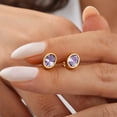 thumbnail image 1 of Alexandrite Stud Earring, Bezel Oval Cut Stud Earring, June Birthstone Alexandrite Earring, Christmas Gift, Graduation Gift, 1 of 1