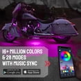 thumbnail image 4 of 12pcs Motorcycle Underglow LED Strip Light Kit Waterproof RGB Neon Accent Lights Ground Effect Atmosphere Light DC 12V with APP & Handle Switch Control for Motorbike Trike Golf Carts Bikes, 4 of 6