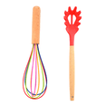 thumbnail image 1 of Juego de utensilios de cocina de silicona,Silicona de calidad alimentaria segura,Juego de utensilios de silicona antiadherente sin BPA,Mango de madera, 1 of 5