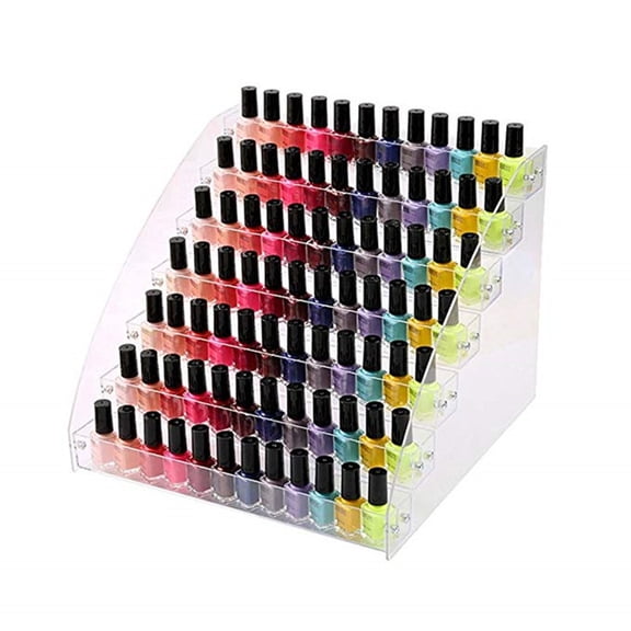 JunYeShi Nail Polish Clear Makeup Display Stand Rack Organizer 7 Layer