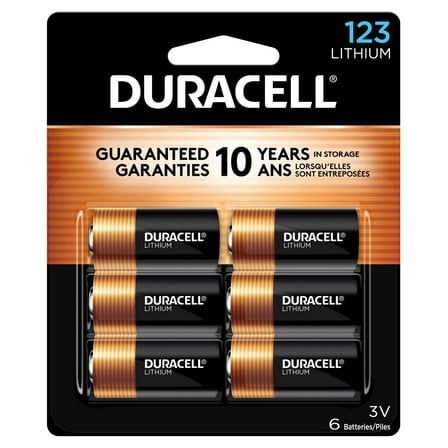 Duracell 3V High Performance Lithium Battery, 123, 6 Pack