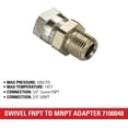 thumbnail image 4 of Simpson Genuine OEM Adaptor Swivel 3/8" FPT X 3/8" MI - 7100048, 4 of 5