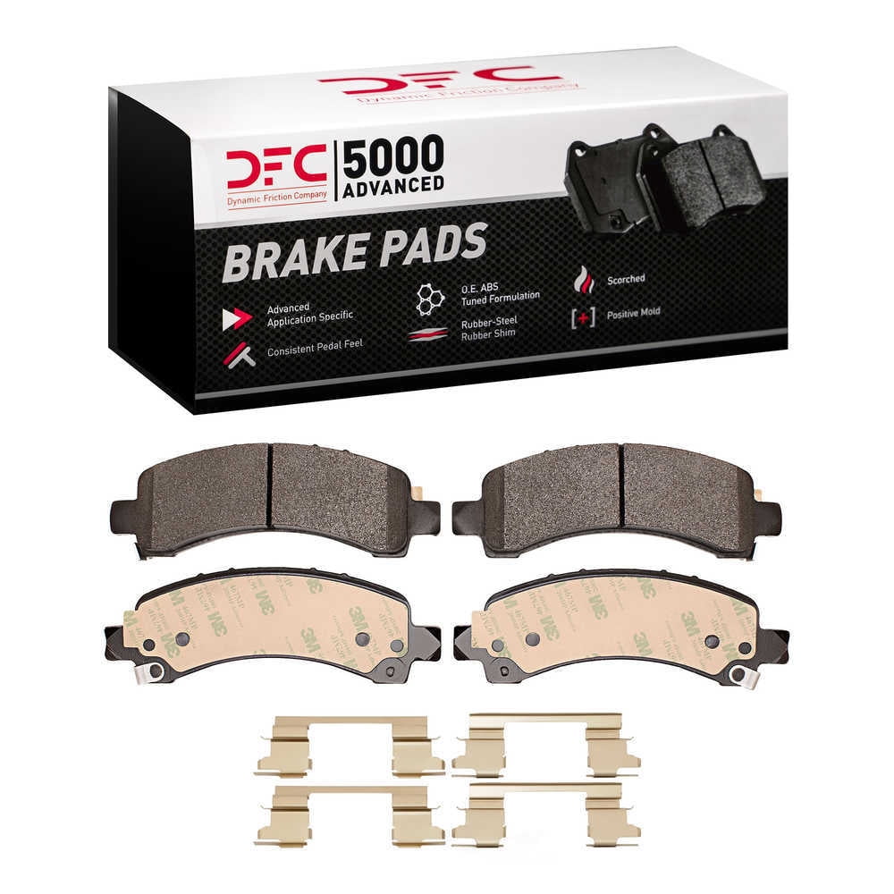 Dynamic Friction Company 1552-0974-01 DFC 5000 Advanced Brake Pads - Semi Metallic and Hardware Kit