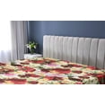 thumbnail image 5 of Ambesonne Tropical Fitted Sheet, Colorful Abstract Roses, King Size, Dark Pink and Pastel Yellow, 5 of 5