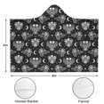 thumbnail image 3 of Wearable Blanket,Black Skeleton Rose Moon Pattern Hooded Wearable Sherpa Blanket for Adults & Teens,Winter Poncho Shawl Wrap Cape Thick Warm,60"x80", 3 of 5