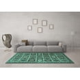 thumbnail image 3 of Ahgly Company Machine Washable Indoor Rectangle Persian Turquoise Blue Traditional Area Rugs, 5' x 8', 3 of 4
