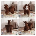 thumbnail image 6 of Chistronger Musical Toddler Rocking Horse, Plush Horse with Safety Belt, Wooden Base for Ages 1-3, Brown, 6 of 11