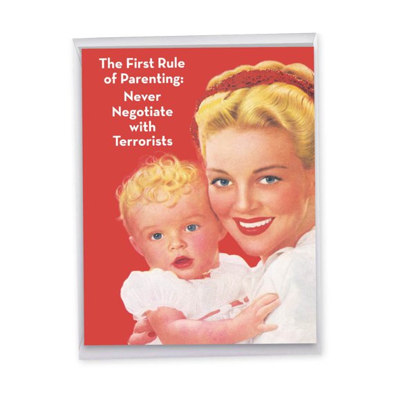 1 Jumbo Funny Happy Mother's Day Greeting Card (8.5 x 11 Inch) - First Rule of Parenting Moms Day Card J0230