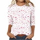 thumbnail image 1 of Camisetas de Manga Corta para las Mujeres Retro Cuello Redondo Pascua Impreso Suelto Top, Ligero Poliéster 3/4 Camiseta de Manga para el Desgaste Casual, Diario Y de Primavera, 1 of 4