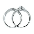 thumbnail image 5 of BERRICLE Sterling Silver Halo Wedding Engagement Rings Pear Cut Cubic Zirconia CZ Wishbone Split Shank Ring Set for Women, Rhodium Plated Size 8, 5 of 17