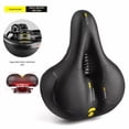 thumbnail image 1 of JCSp Universal Mountain Bike Saddle with Shock Absorption - Comfortable Soft Thickened Sponge & Premium Leather Construction, Black-Yellow Design, Reflective Stripe Included, One Size Fits All (R689, 1 of 6