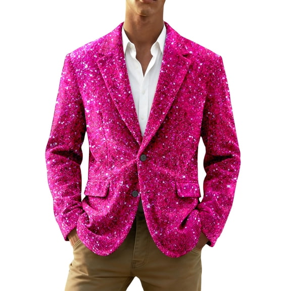 Mardi Gras blazer for men Corduroy With Sparkling Sequins Embroidery Festival Party Jacket For Formal And Casual Wear