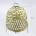 thumbnail image 3 of Cubierta de lámpara de luz colgante hecha a mano de bambú natural Cesta de forma redonda elegante Decoración vintage Durable para cocina Comedor Sunnimix Pantalla tejida, 3 of 8