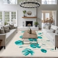thumbnail image 3 of 5'x7' Area Rugs for Living Room Bedroom, Turquoise Flowers Washable Rug Carpet Runner Indoor Outdoor, Spring Retro Watercolor Botanical Floral Non Slip Floor Mats Area Rug for Kitchen, Nursery, 3 of 8
