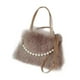 thumbnail image 2 of Bolso de felpa para mujer, elegante y casual, para hombro, para viajes, compras y desplazamientos Café, 2 of 8