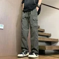 thumbnail image 3 of Pantalones cargo rectos para hombre Y2k Vintage Pantalones anchos para hombre Ropa técnica urbana holgada Nuevo en algodón de alta calidad Harajuku Barato Largo, 3 of 4