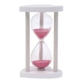 thumbnail image 2 of Wooden glass Hourglass Pink Clock Game/Cooking Timing Tools 30 Mins, 2 of 8