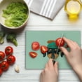 thumbnail image 4 of Dachshund Cutting Board, Hipster Pure Breed Dog Silhouette in a Green Tyrolean Hat Dachshund Puppy, Decorative Tempered Glass Cutting and Serving Board, Small Size, Multicolor, by Ambesonne, 4 of 5