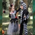 thumbnail image 3 of Disfraces De Halloween Para Niños Niñas Payaso Falda A Cuadros Enmascarada 儿童 万圣节 服装 女童 小 囍 格子 裙 化装舞会 男童 狂欢 派 任 出 服 8.25, 3 of 4