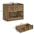 thumbnail image 3 of SICOTAS 31" W Farmhouse Nightstands Set of 2, Big nightstands with Drawer & Open Shelves, Large Bedside Table, End table for Bedroom, Living Room, Brown, 3 of 12
