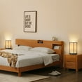 thumbnail image 4 of OUTON 11.6" Table Lamp with LED Bulb, 3 Way Dimmable Touch Small Nightstand Lamp with Metal Cage with USB&Type-C Ports, Bulb Included, 4 of 9