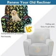 thumbnail image 4 of Xixirimido Colorful Bone Paws Pattern Recliner Chair Covers 4-Pieces Stretch Lazy Boy Recliner Covers with Pocket Reclining Slipcovers Soft Sofa Slipcover Furniture Protector for Pets Kids, 4 of 8