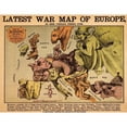 thumbnail image 2 of Vintage Maps 24x19 Black Modern Framed Museum Art Print Titled - Anthropomorphic Map of Europe 1870 Political, 2 of 4