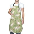 thumbnail image 3 of Goofa Cute Rabbit And Flower Printed Waterproof Apron 33" Chef Aprons for Men Heavy Duty Chemical Work Apron Adjustable Bib Apron, 3 of 9