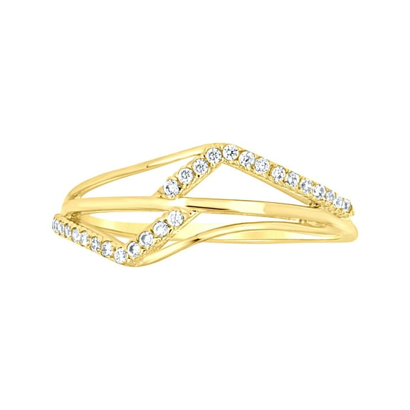 14k 14kt Yellow Gold Womens Cubic-Zirconia Openwork Fashion Ring Size 7