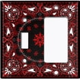 thumbnail image 4 of Metal Light Switch Plate Cover Red Black Bandana Paisley Tile Pattern TIL044, 4 of 13