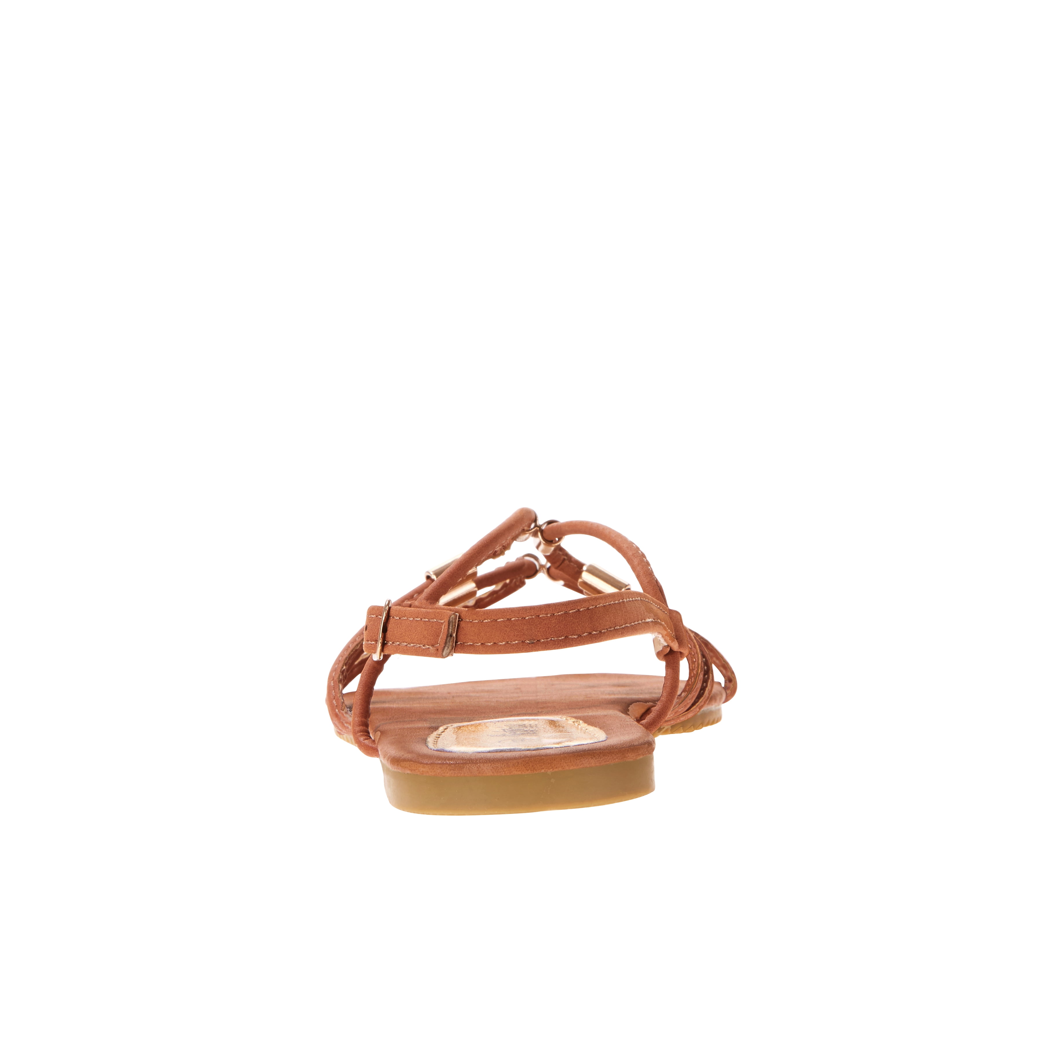 Victoria K Women's Gladiator Sandals with Gold Embellishments