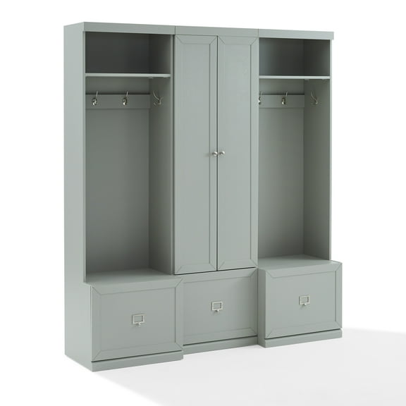 Crosley Furniture Harper 3 PC Modern Wooden Entryway Storage Set in Gray