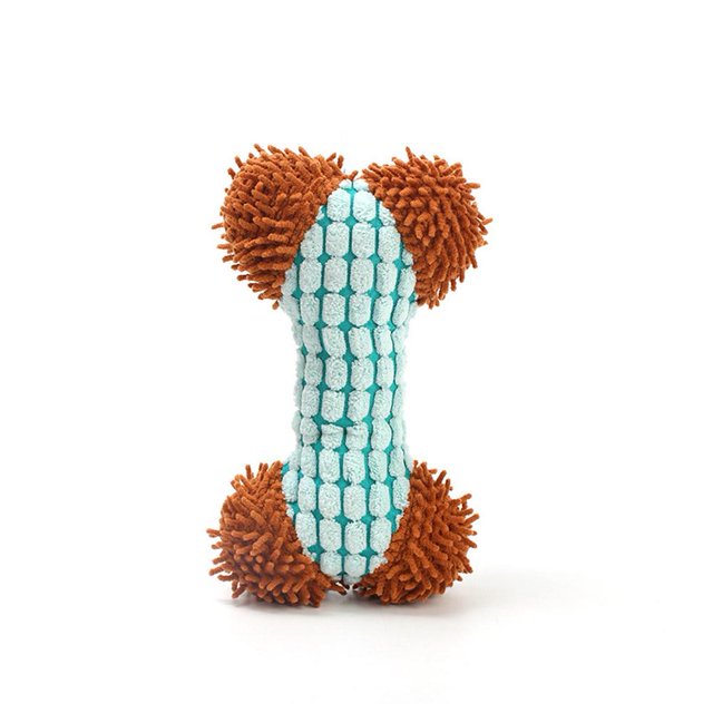 Pet Dog Plush Toys Cartoon Bone Shape Bite-resistant Wear-resistant Stuffed Squeaking Toys Pet Supplies He Qiyong unisex