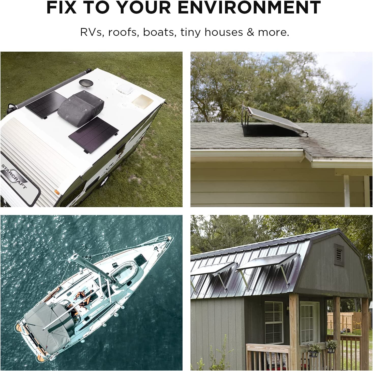 EF EcoFlow 2Pcs 100W 12V Solar Panel, High Efficiency Monocrystalline PV Modules, IP68 Waterproofing, Ideal for RV,Marine Rooftop, Farm Battery, Power Kits & Ecosystem