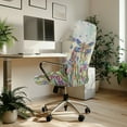 thumbnail image 3 of Whosucclay Dragonfly Daisy Print Office Chair Cover, Anti-Dust Chair Cover with Elastic Bottom Fit Swivel Executive Office Chair Thick High Back Chair Slipcover Universal Desk Chair Seat Protector-S, 3 of 7