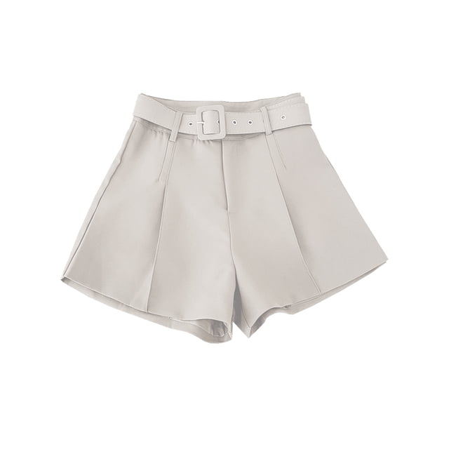Qarigey Pantalones cortos casuales Ropa de mujer Pantalones sueltos Lavable Estilo simple Diseño elegante Ajustable Pierna ancha Traje de dama Prendas para la parte inferior del cuerpo Blanco METRO