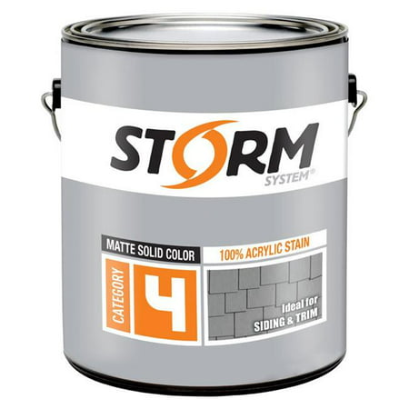 Storm System 1914597 Solid Matte White Acrylic Latex Stain, 1 gal - Case of
