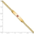 thumbnail image 3 of 14K Yellow Gold Semi-Solid Medical Polished Red Enamel Anchor Id Bracelet (8 X 5.5) Made In United States xm558cr-8, 3 of 5