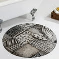 thumbnail image 4 of Wood Grain Particles Floral Medallion Round Rug - Small Round Area Rug, Soft Non-Slip Machine Washable Bedroom Mat Indoor Accent Entry Carpet for Office Desk Dorm Hallway, 4 of 7