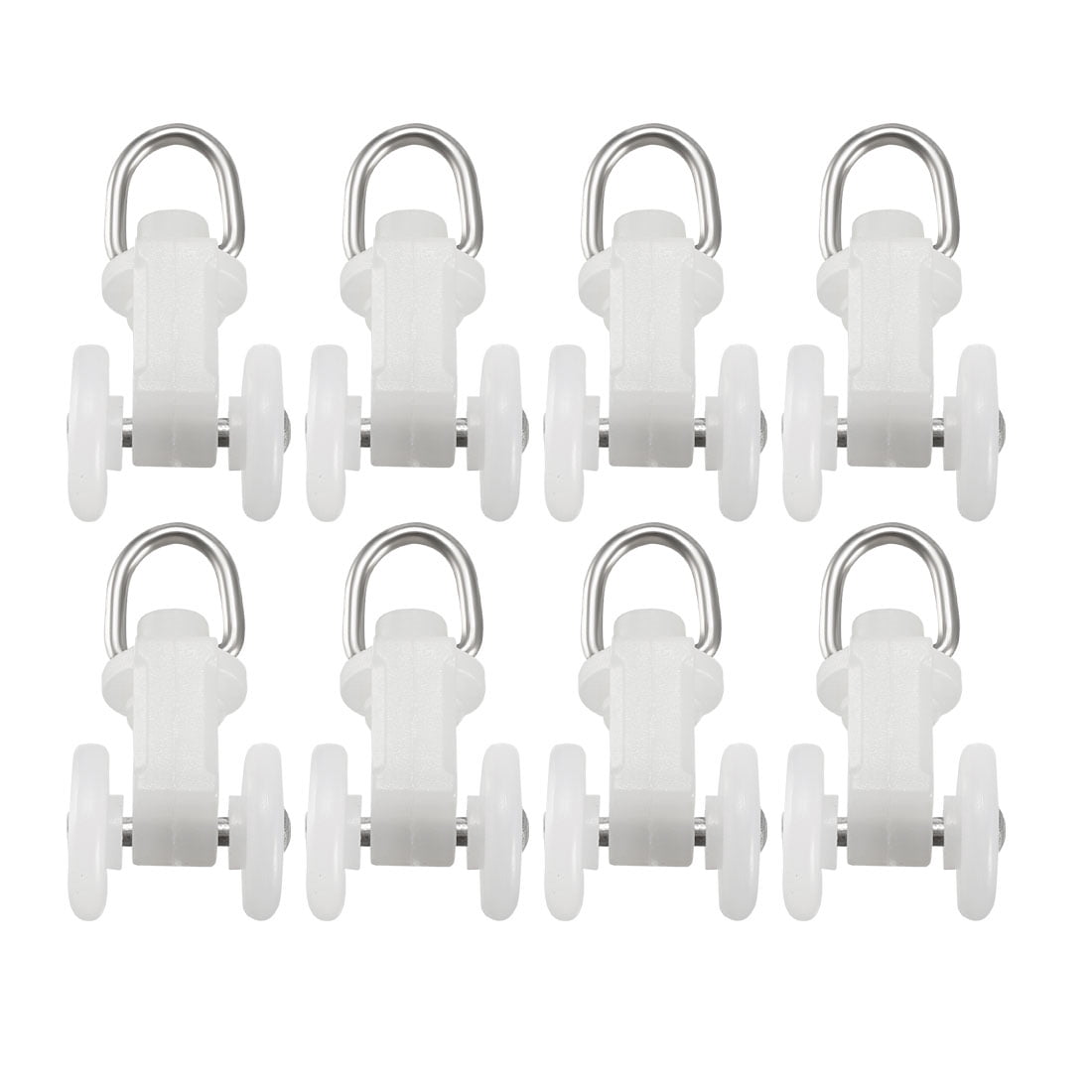 Curtain Track Rollers Plastic Twin Wheeled Carriers 11.5mm Dia 30 Pcs